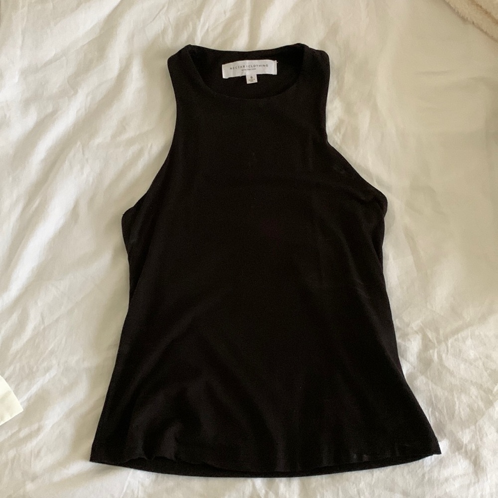 Black high neck top
